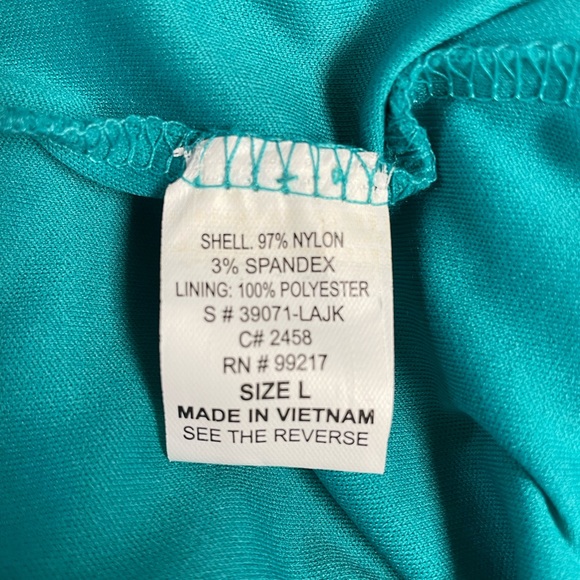 Moa Moa Ladies Short Sleeve Lace Top, Size Large , Teal - Picture 6 of 6